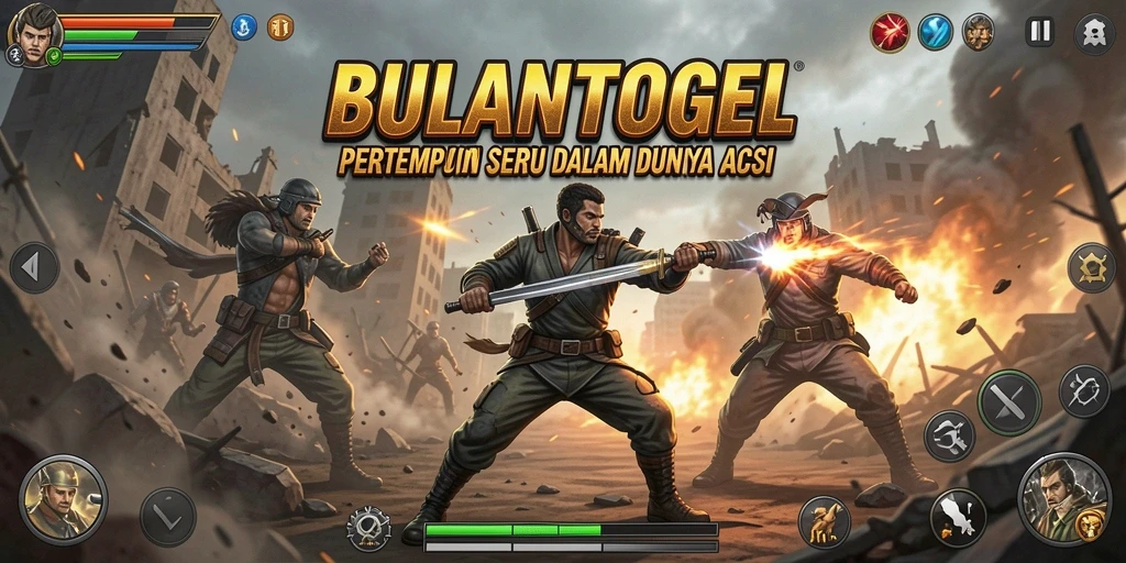 Tampilan gameplay menegangkan di BULANTOGEL saat pertempuran berlangsung.
