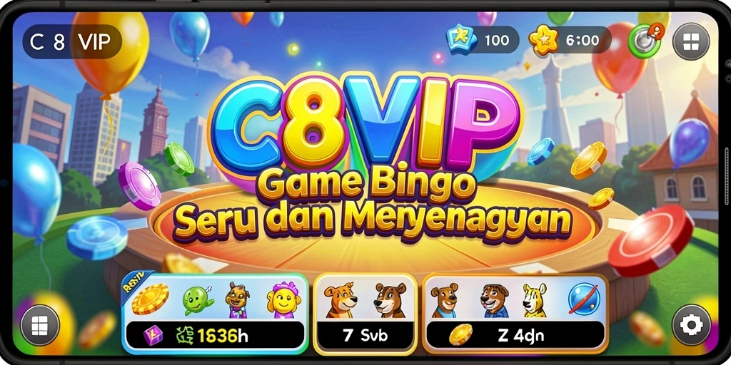 Gameplay C8VIP menunjukkan suasana bermain Bingo yang seru.