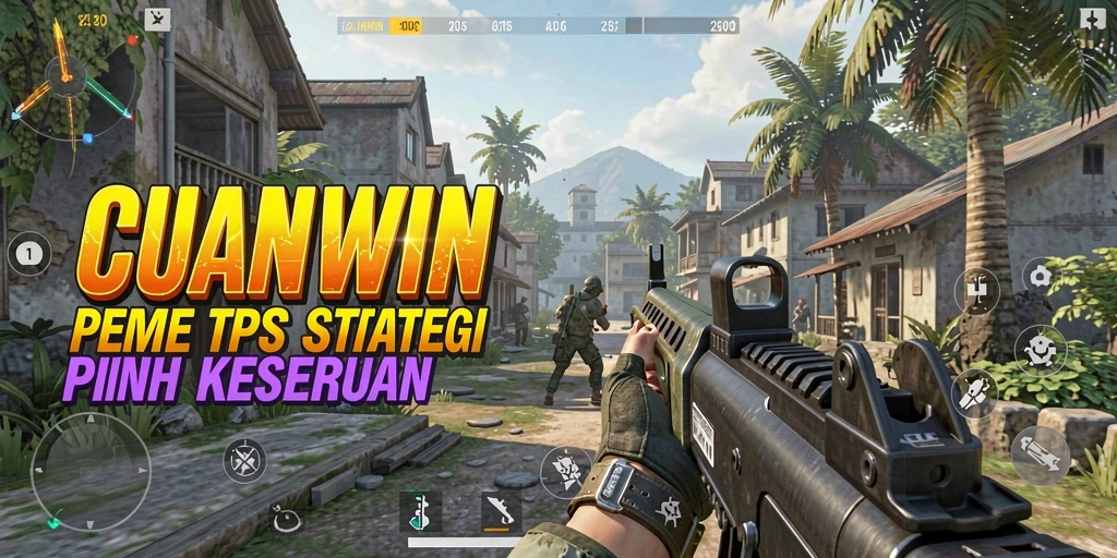 Screenshot utama CUANWIN menampilkan aksi intens dalam gameplay TPS.