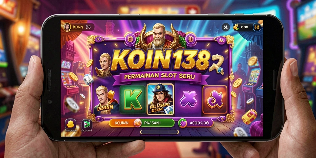 Screenshot gameplay KOIN138 menampilkan keseruan bermain slot dengan berbagai tema.