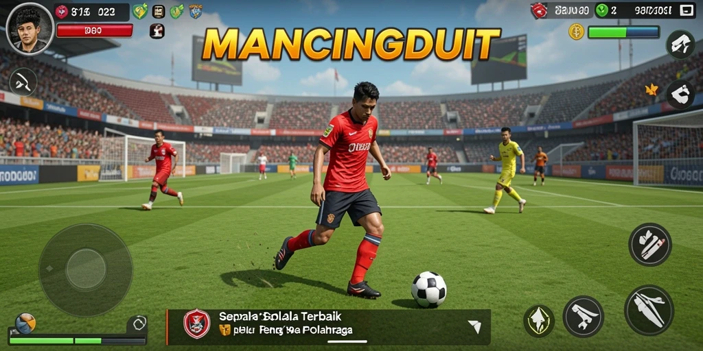 Gameplay seru MANCINGDUIT saat pertandingan sepak bola.