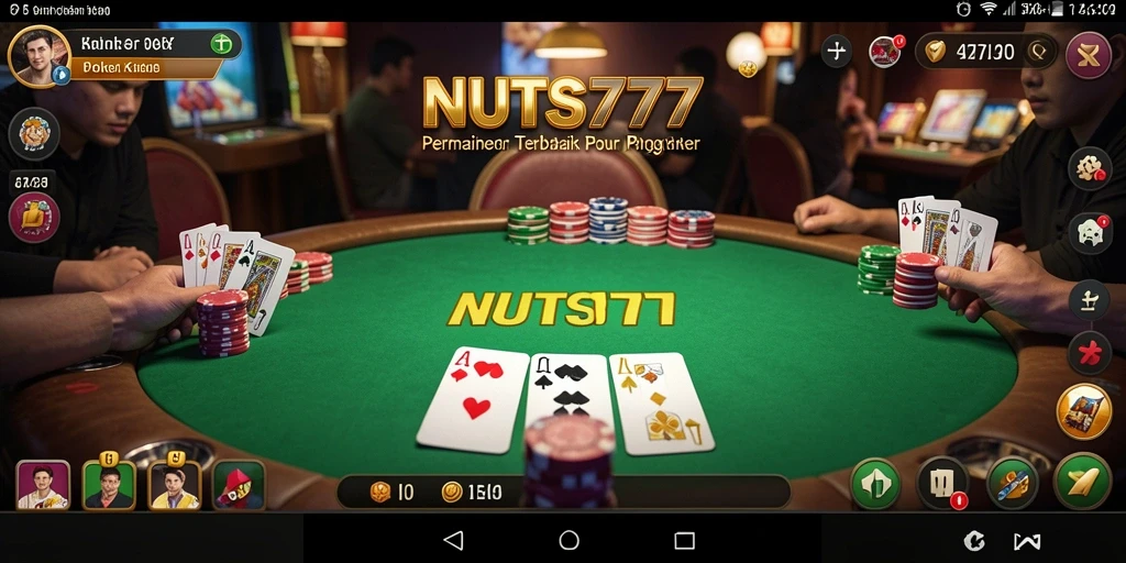 Tampilan gameplay NUTS777 yang menegangkan dan mengasyikkan dalam permainan Poker.