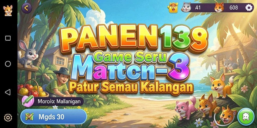 Tangkapan layar PANEN138 menunjukkan gameplay Match-3 yang mendebarkan.
