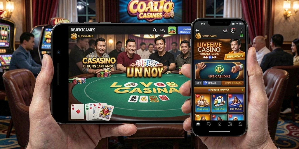 Tampilan menarik dari gameplay Live Casino REJEKIGAMES dengan dealer profesional.