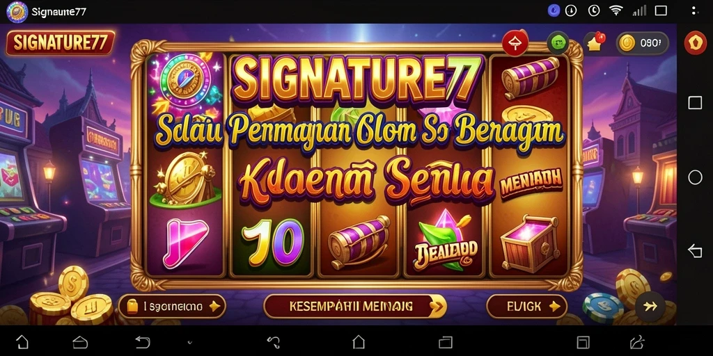 Tampilan permainan Slot SIGNATURE77 yang menarik dan interaktif.