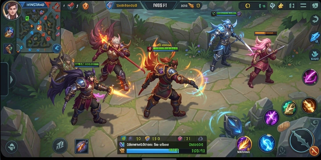 Screenshot gameplay WINSTAR4D yang menampilkan aksi pertempuran seru.
