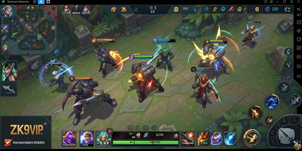 Tampilan gameplay menegangkan di ZK9VIP dengan pertarungan karakter yang seru.